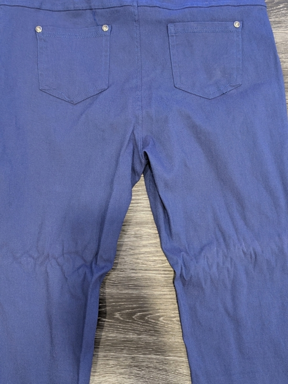 Navy Blue Slim Leg Zip-Pocket Pants